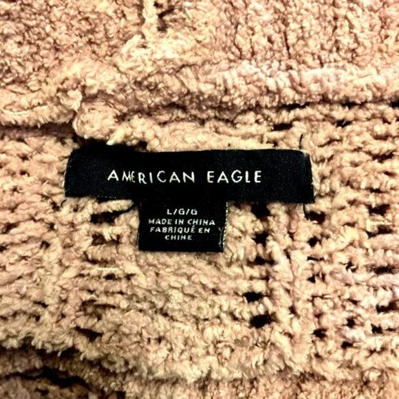 AEO Impossibly Soft Lilac Purple Cable Knit Sweater Large Crew Neck Pullover - Picture 8 of 10